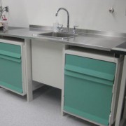 Unicell storage and work surface with sink